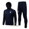 Italië - Hoodie Trainingsjack Pak 2022-23 Blauwe - Heren